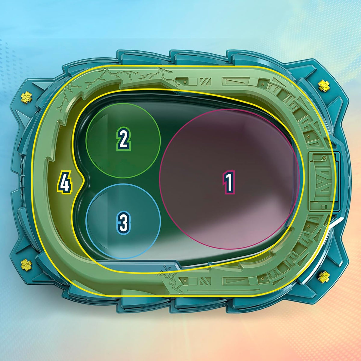 Battle Set Stadium with 2 Spinning Tops and 2 Launchers B823