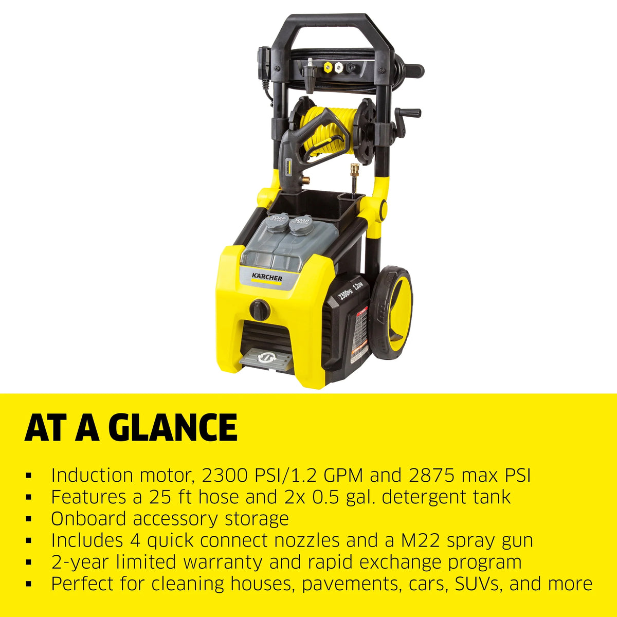 Electric Pressure Washer with 3 Nozzles and Hose, 1.2 GPM V903639
