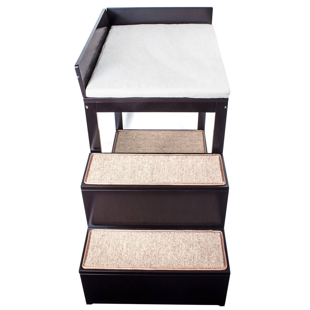 Brown Multi-Level Bed and Step System for Dogs Cats J8524
