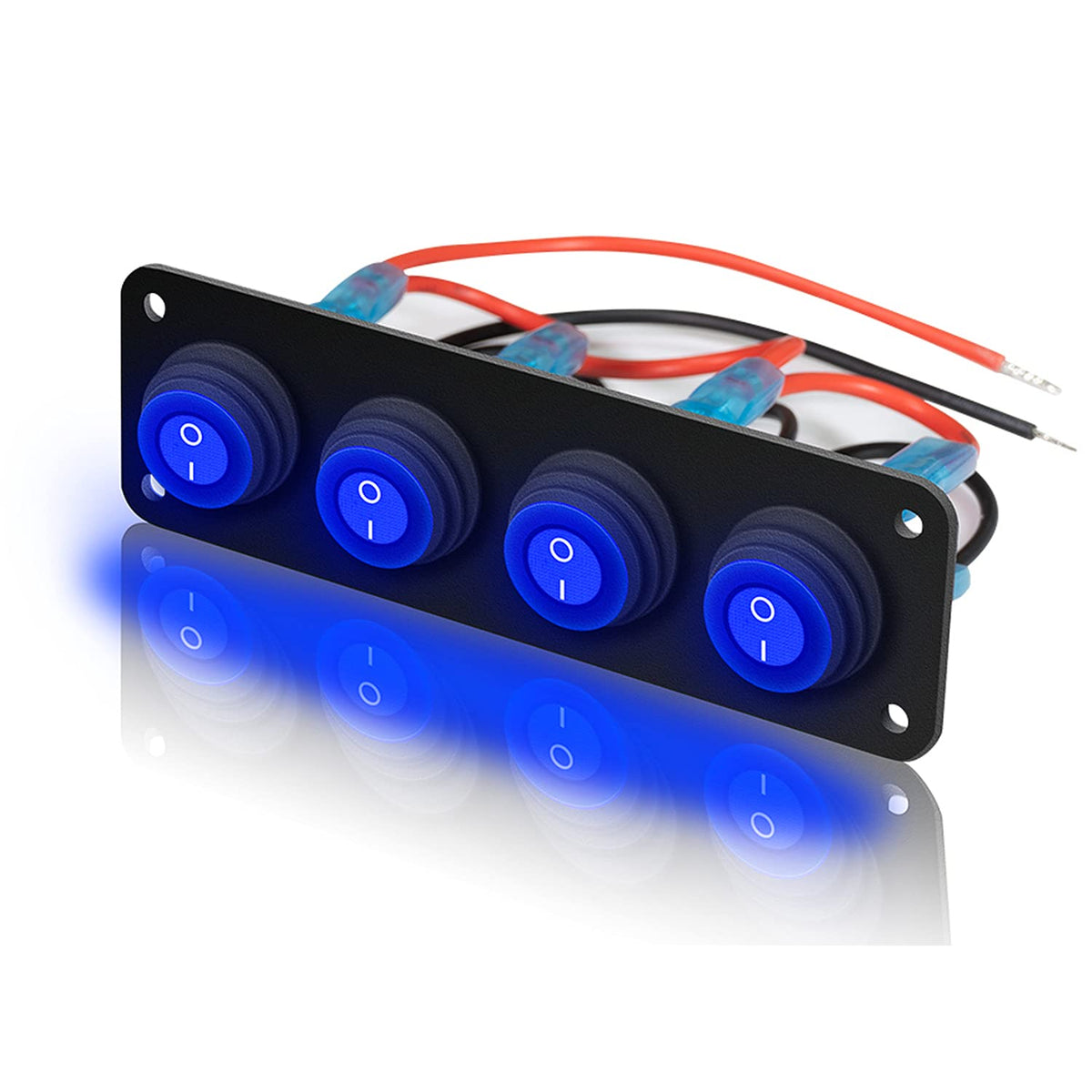 12V 20 Amp 6 Gang Toggle Rocker Switch Panel LED Waterproof A333