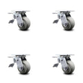 Thermoplastic Rubber Swivel Caster Set 4 R5130