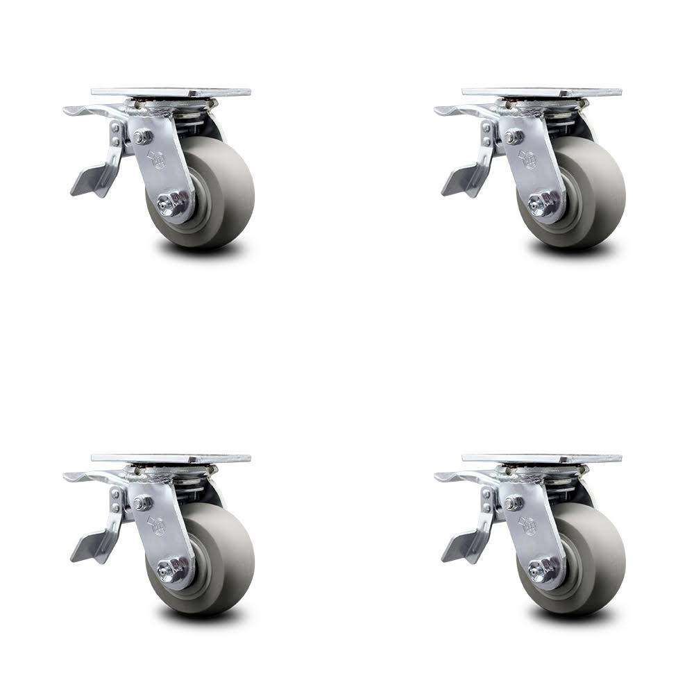 Thermoplastic Rubber Swivel Caster Set 4 R5130