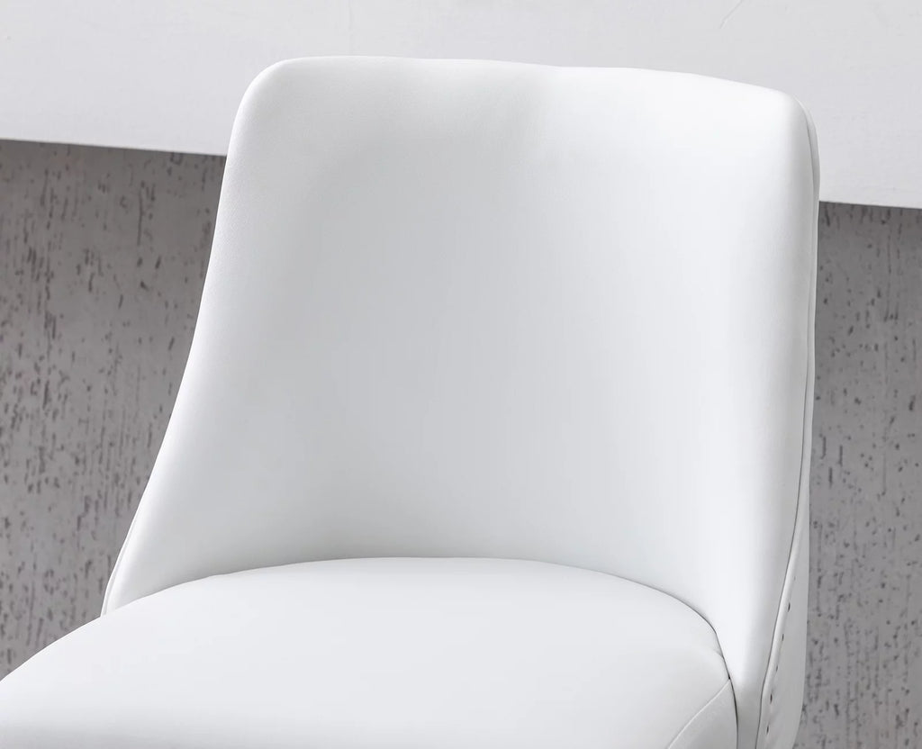 27.5 Inch White Faux Leather Swivel Bar Stool Set of 2 L696