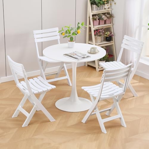 Folding Plastic Chairs 4 Pack White D5285