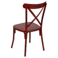 Rustic Distressed Metal Cross Back Chair (Red) V8166