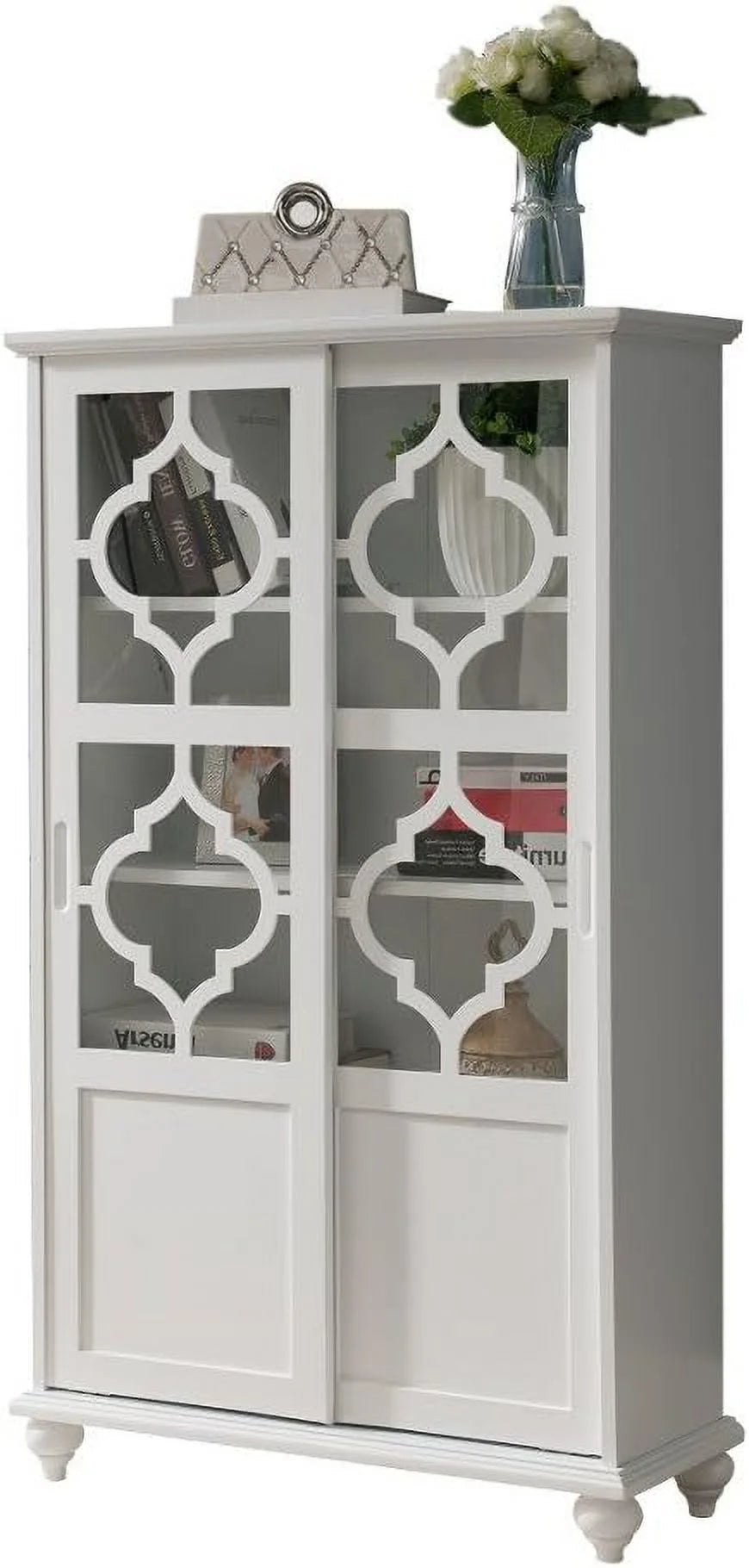 White Wood China Display Cabinet V754411