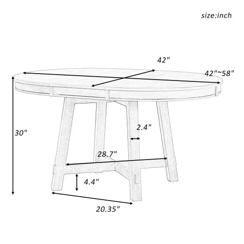 Extendable Round Dining Table with 16" Leaf Z90165