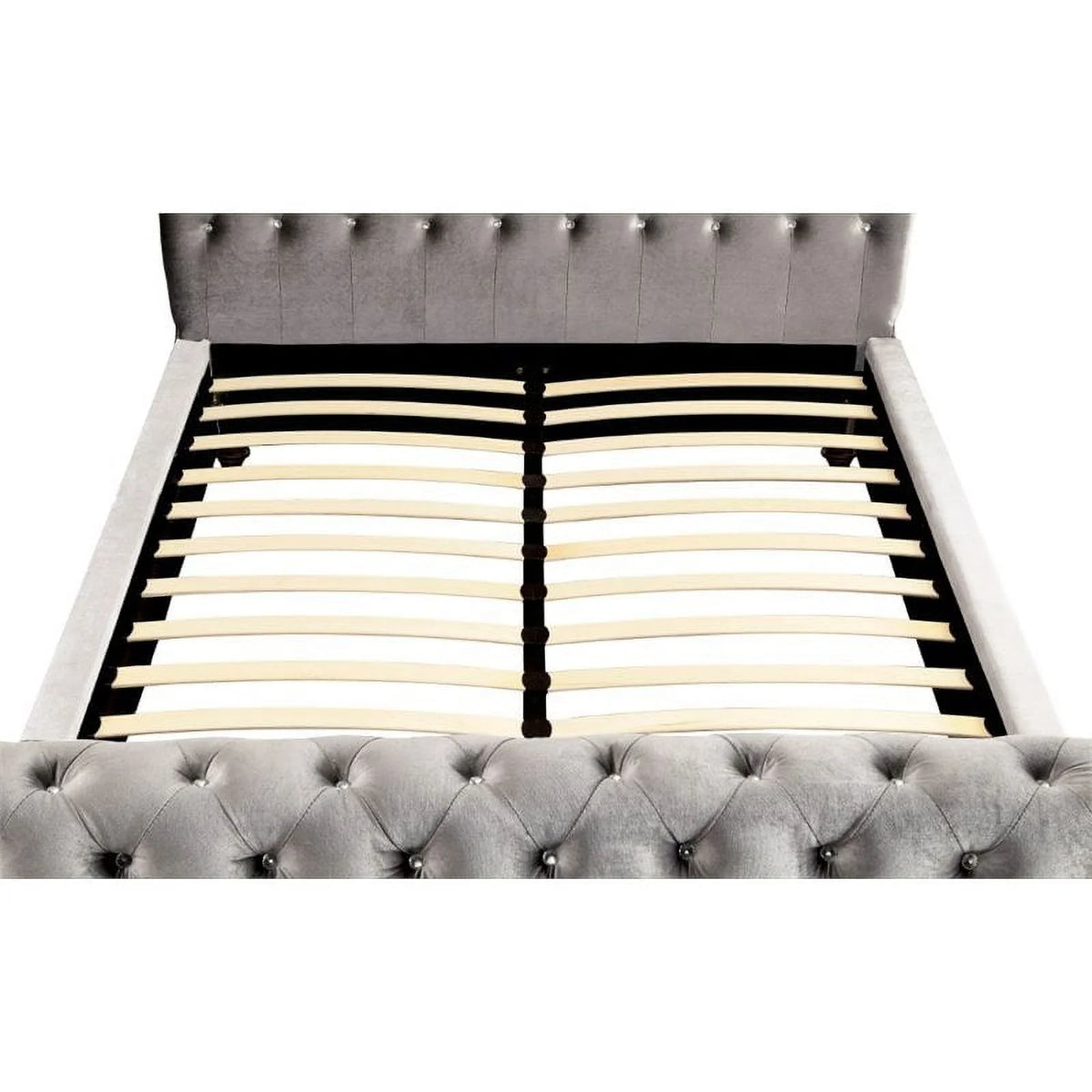 Gray Fabric Queen Sleigh Bed W811
