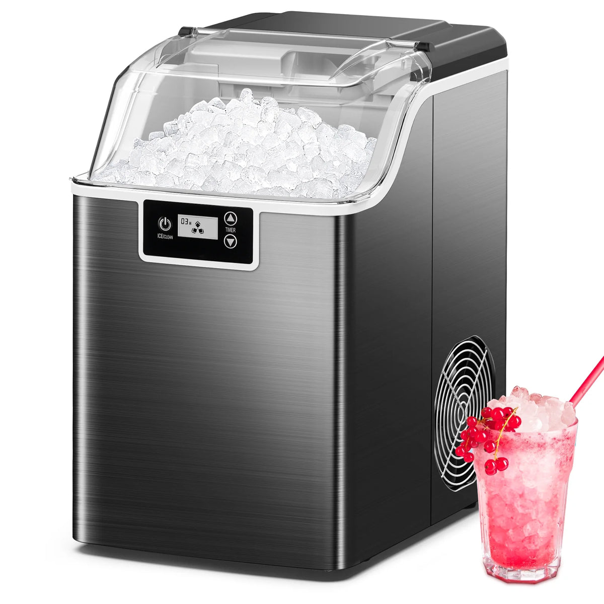 Black Portable Countertop Ice Maker with Basket & Scoop G38830