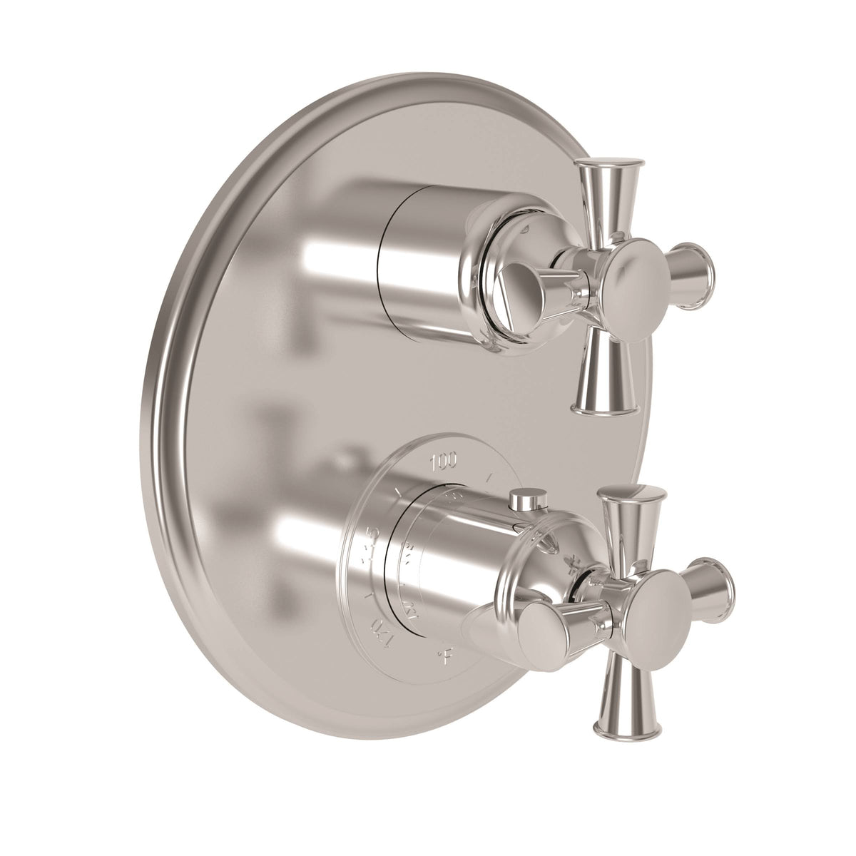 Polished Brass Round Thermostatic Trim Plate with Handle G521698