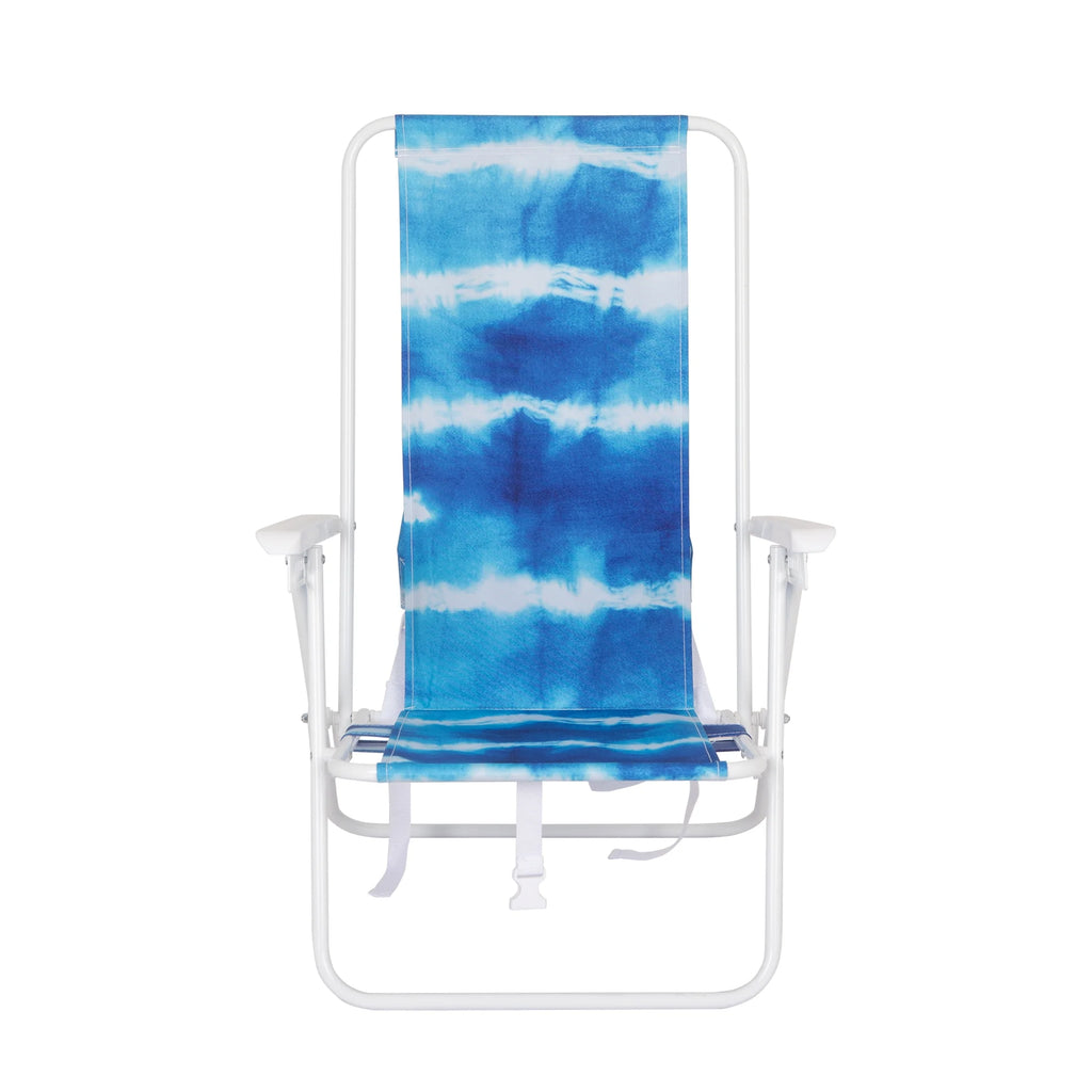 Blue High Back Reclining Backpack Beach Chair L54056