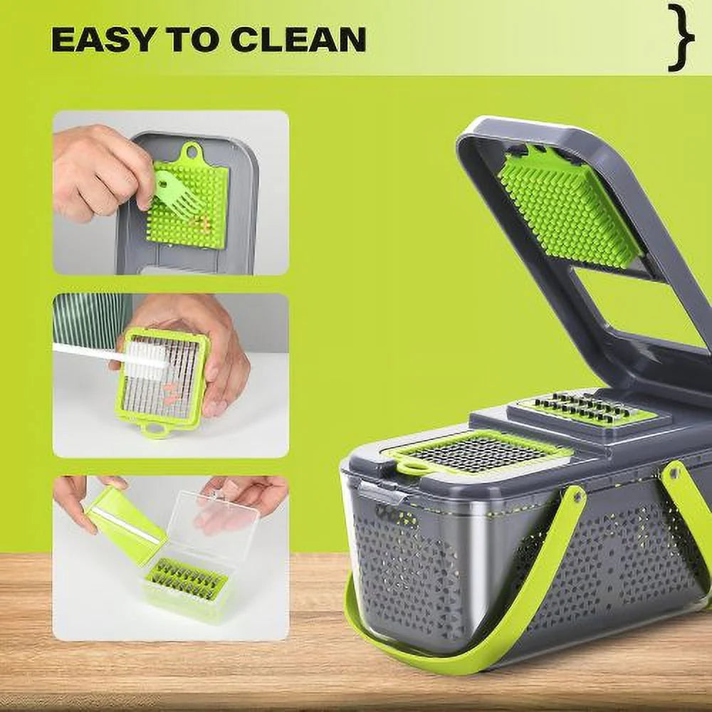 22-in-1 Vegetable Chopper with Container and 13 Blades R9995