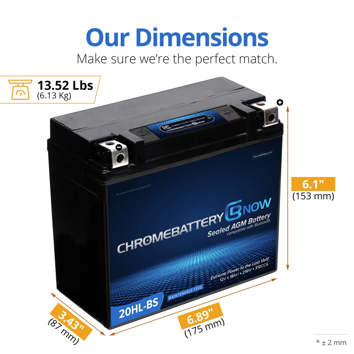 AGM Battery for Snowmobile N416