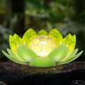 Waterproof Metal Glass LED Lotus Solar Garden Lights G713