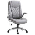 Grey Faux Leather Ergonomic Home Office Chair I78288