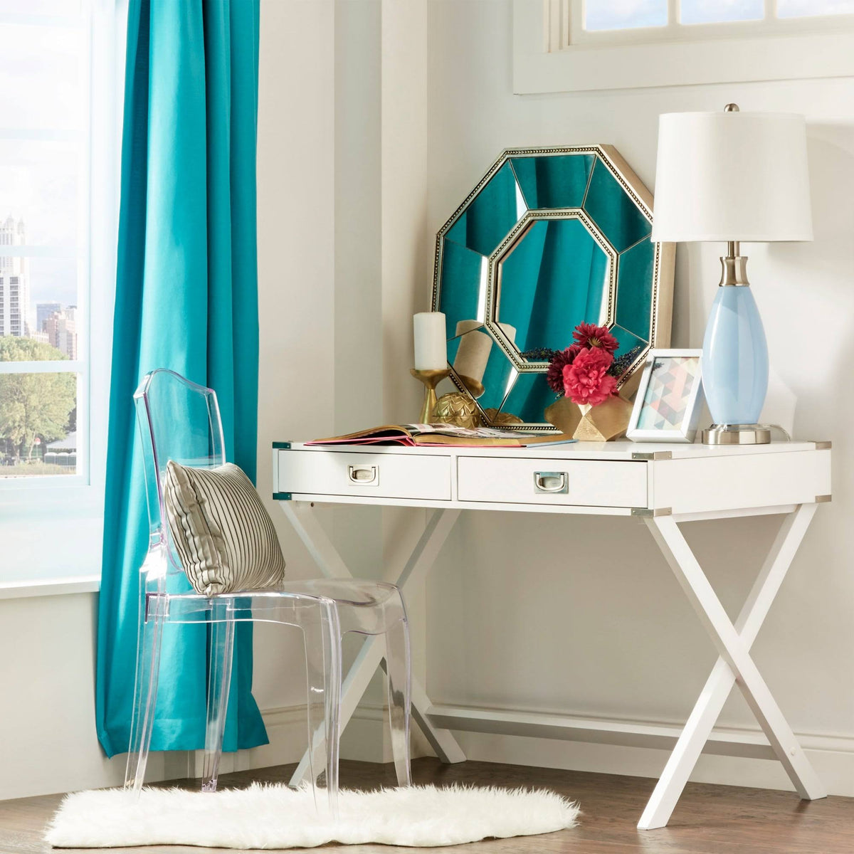 Blue Medium Campaign Desk A2212
