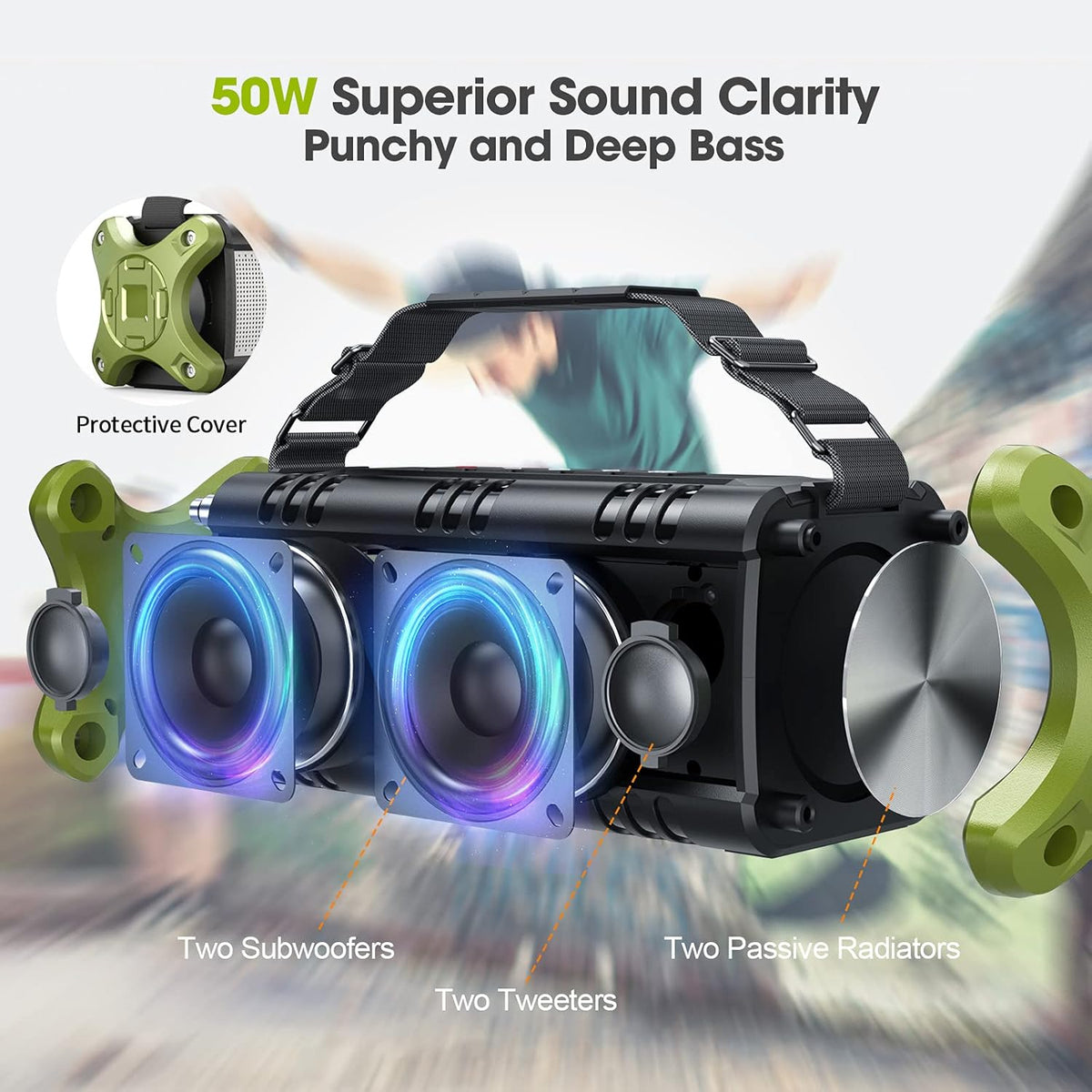 Portable Bluetooth Speaker with HD Stereo Sound U5178