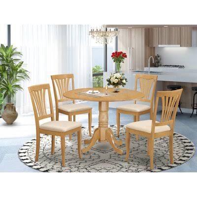 5 Piece Drop Leaf Solid Wood Dining Set N198084