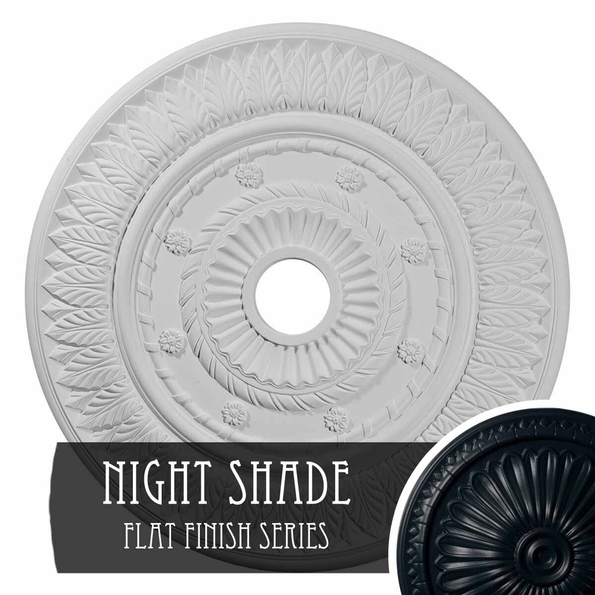 Leaf Ceiling Medallion, Hand-Painted Night Shade T30797