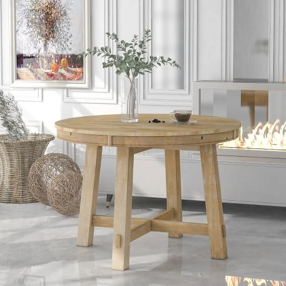 Extendable Round Dining Table with 16" Leaf Z90165