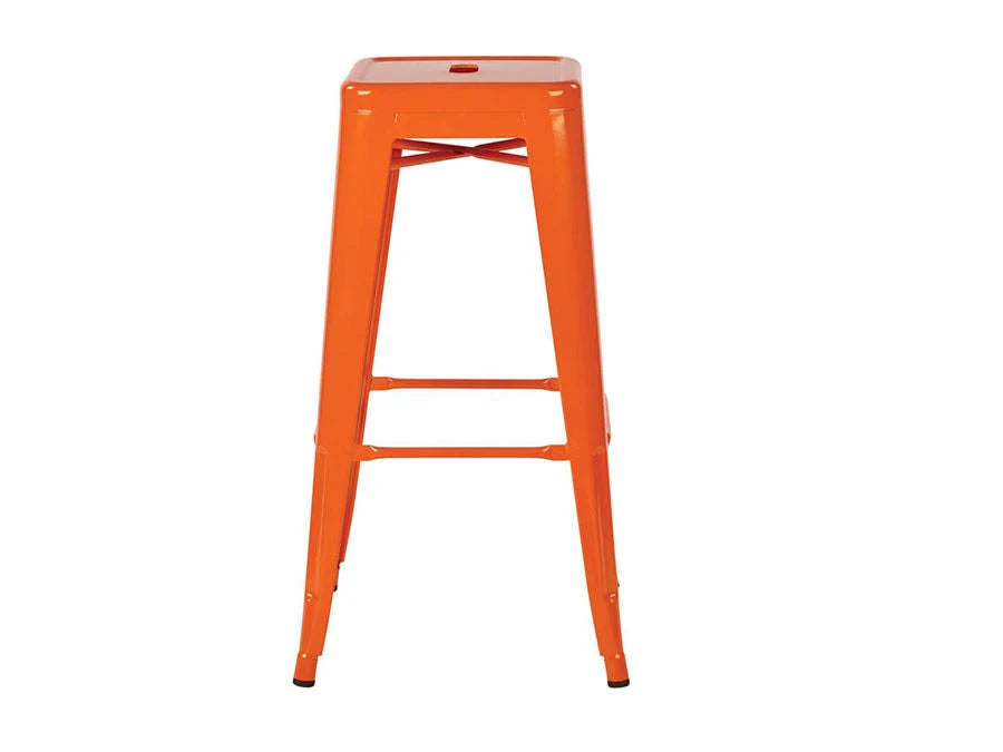 Orange Metal Backless Stool Q35832