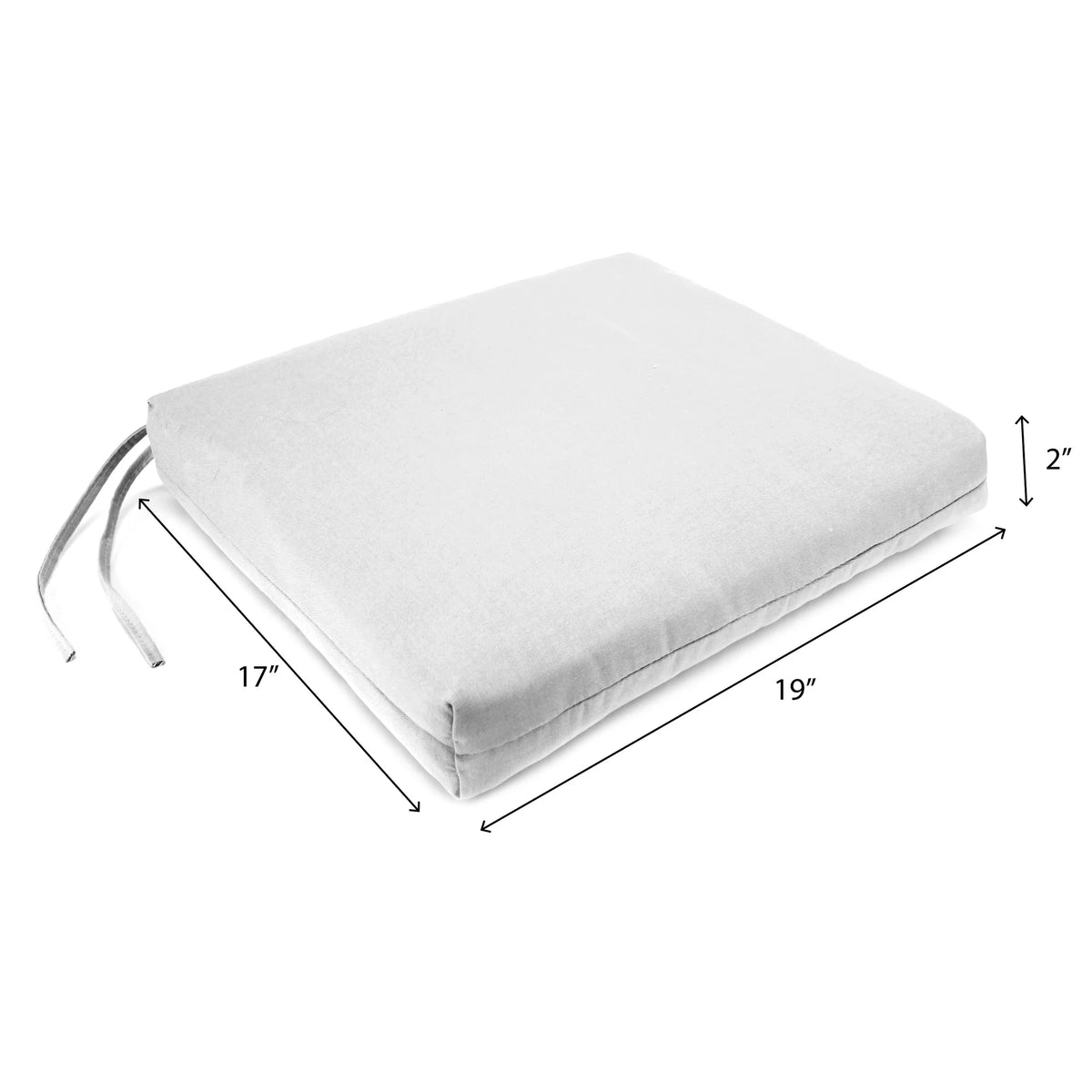 Black Leaves Rectangular Outdoor Chair Pad Seat Cushion with Ties, 2 Pack F33843