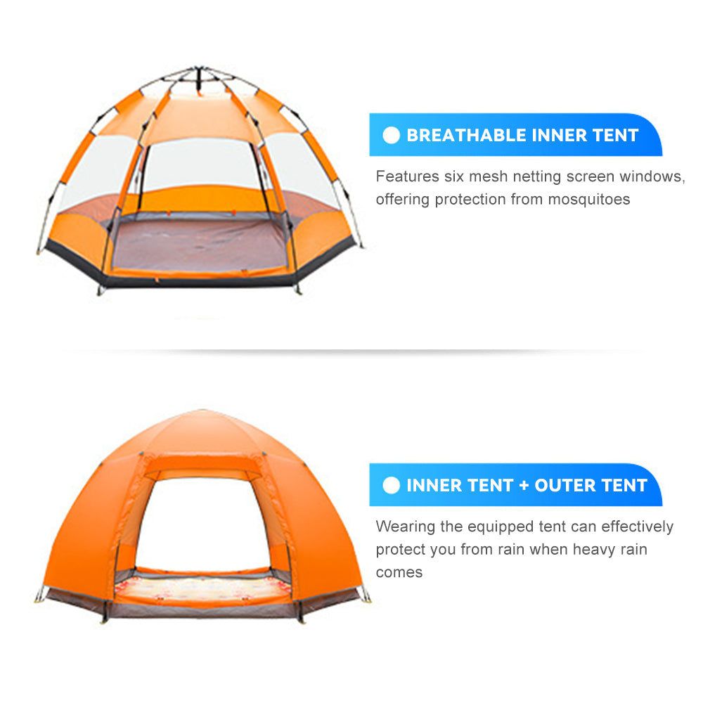 Two Layer Waterproof Dome Tent for 5 8 People Q3058