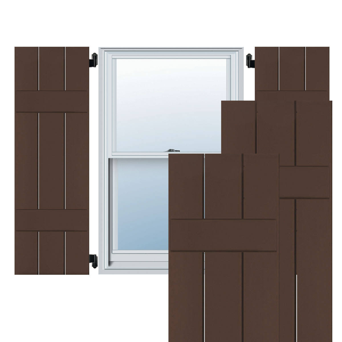 Real Wood Pine Board-n-Batten Shutters H627