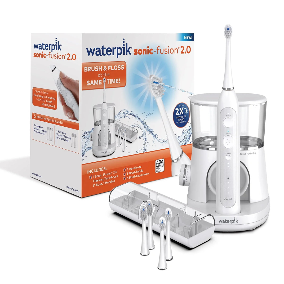 White Flossing Electric Toothbrush Set A45454
