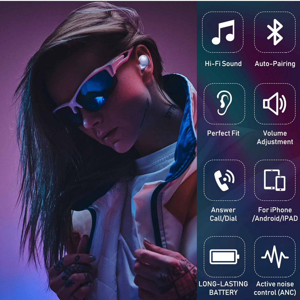 Purple True Wireless Earbuds with Active Noise Cancelling M569754