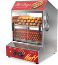 2-Tier Hot Dog Steamer, 30L, 175 Hot Dogs & 40 Buns Capacity, Removable Shelves, Glass Door G100
