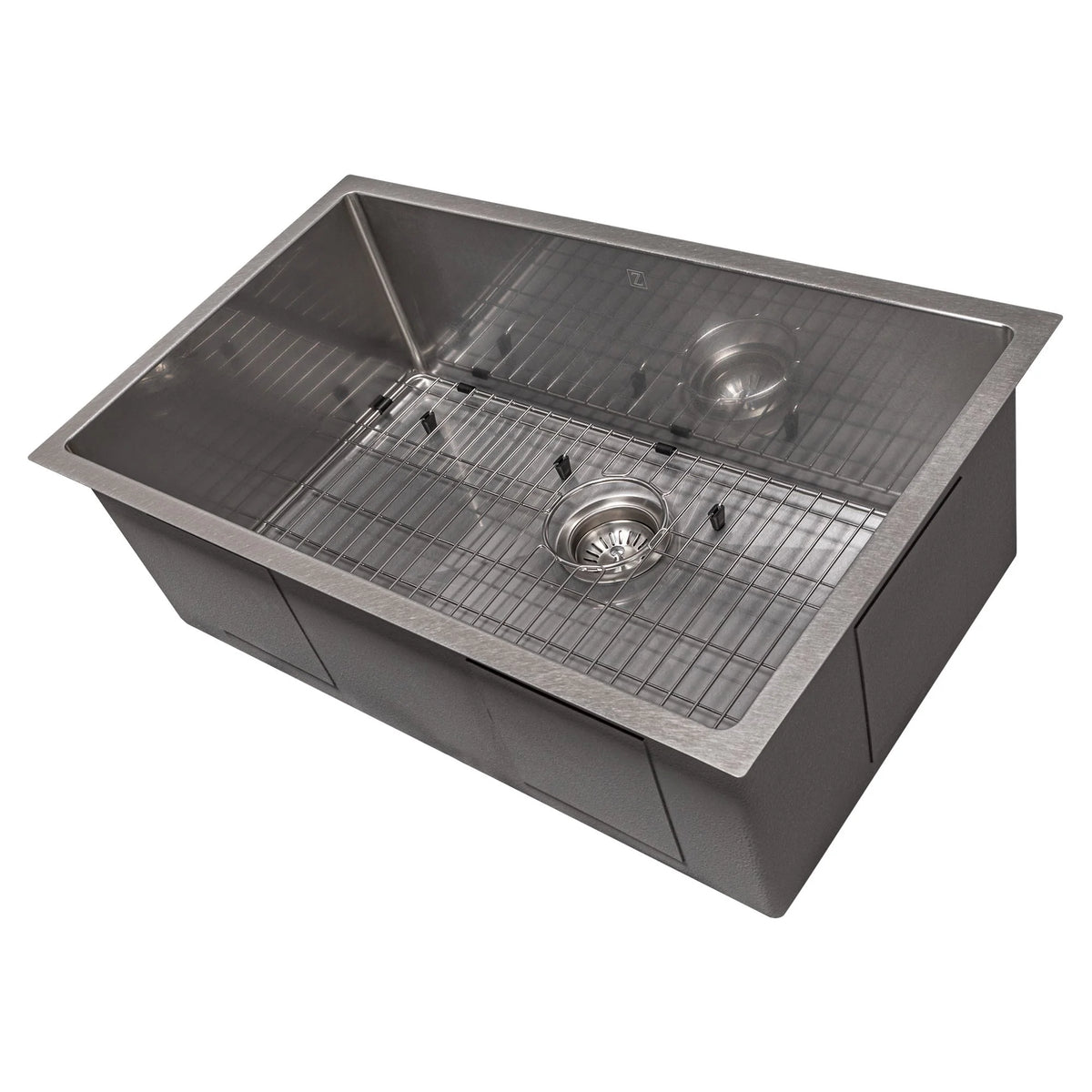30 in. Undermount Single Bowl Stainless Steel Kitchen Sink with Bottom Grid O2900