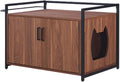 Cat Litter Box Enclosure with Metal Frame and Wood Structure L5689