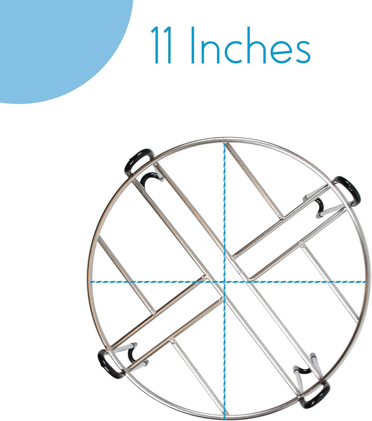 Stainless Steel Stand with Rubberized Feet, 11” Top Diameter, 7.5” Tall, Pack of 2 W681