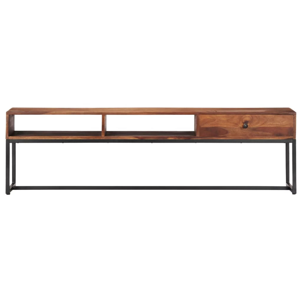 Sheesham Wood TV Stand with Storage Drawer and 2 Open Compartments W11495