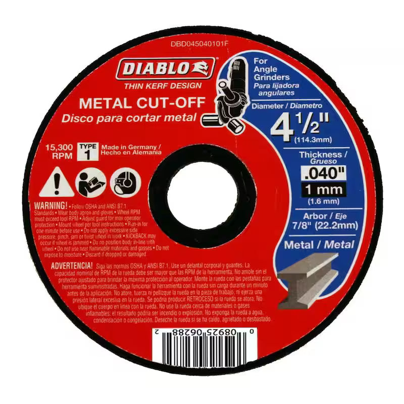 4-1/2 in. Thin Kerf Metal Cut-Off Disc 25-Pack S50395