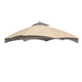2-Tier Canopy Top Replacement for 10'x12' Gazebo Coffee Beige G6860