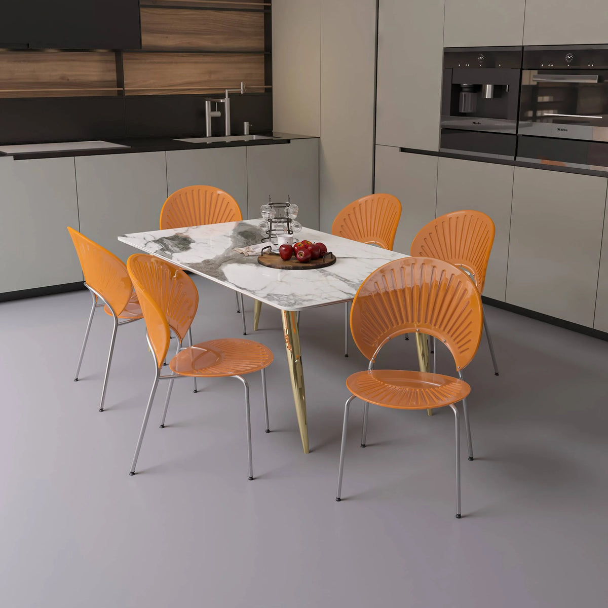 Amber Plastic Dining Side Chair Set of 2 C915406