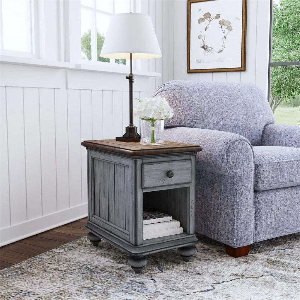 Brown Wood Chairside Table T5849