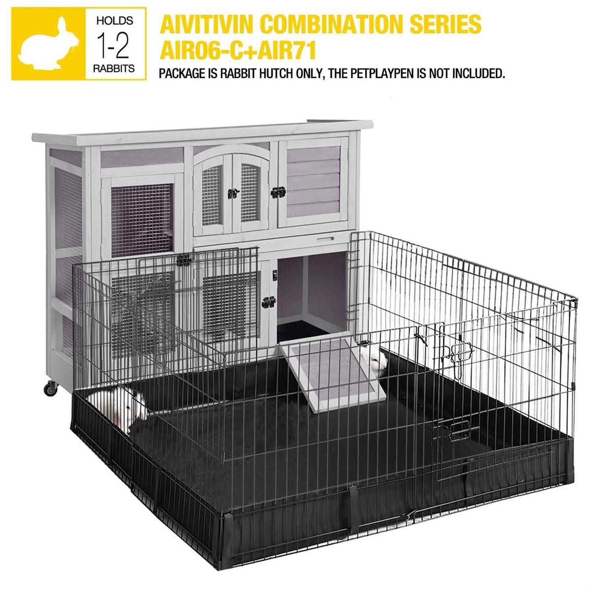 Two Story Rabbit Hutch with Wheels E3530