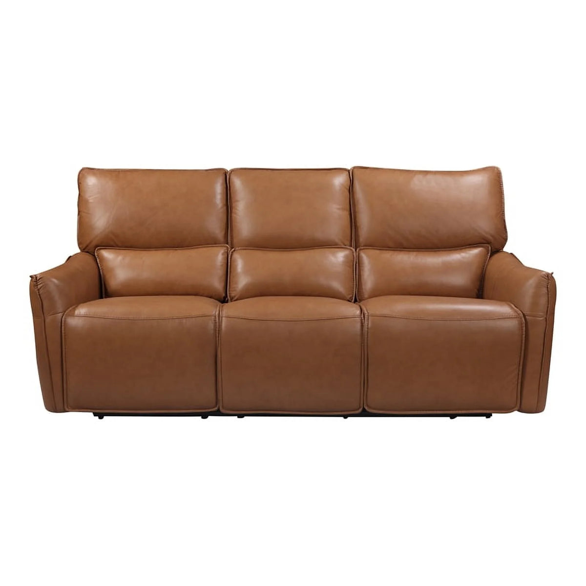 Desert Brown Leather & Hardwood Sofa E140816