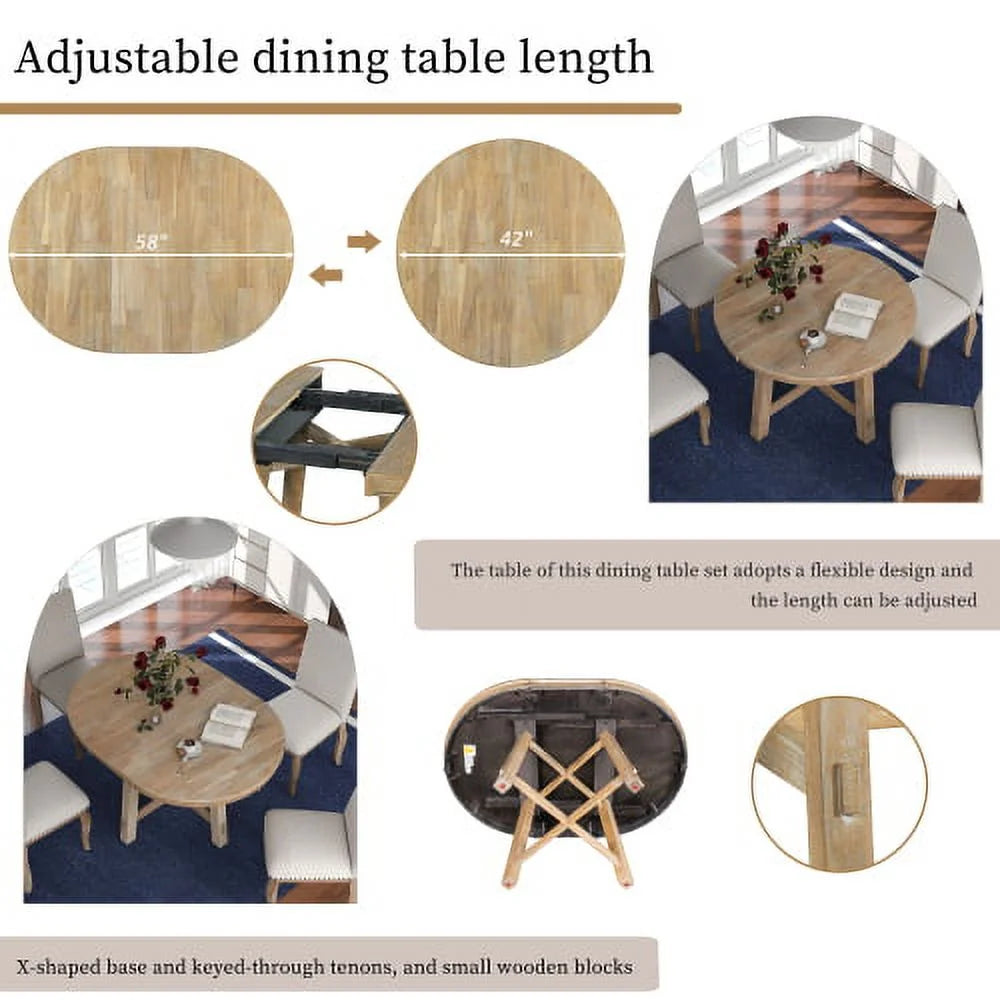 Extendable Round Dining Table with 16" Leaf Z90165
