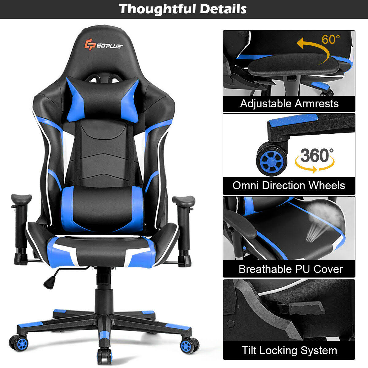Blue Gaming Reclining Racing Chair M450