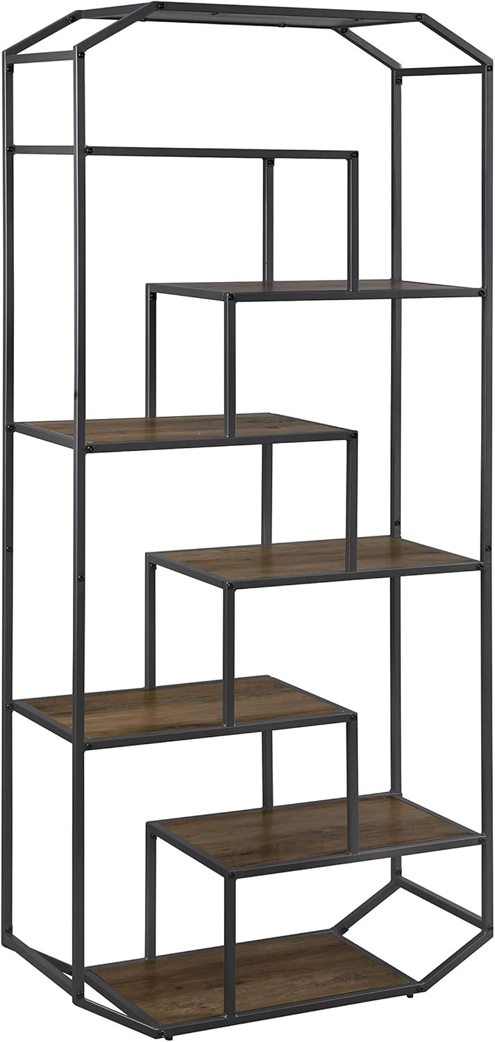 Rustic Brown and Dark Grey Bookcase R299