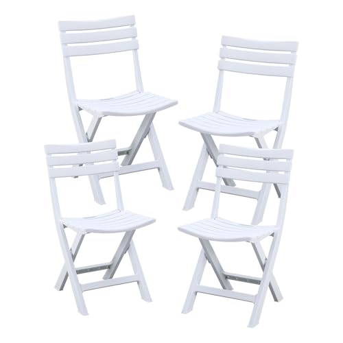 Folding Plastic Chairs 4 Pack White D5285