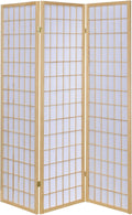 Natural 3 Panel Room Divider Folding Screen L6794