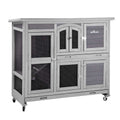 Two Story Rabbit Hutch with Wheels E3530