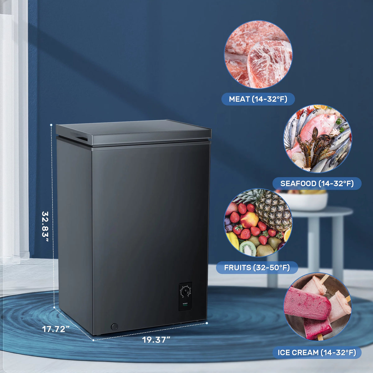 2.7 Cubic Feet White Compact Chest Freezer Z198550