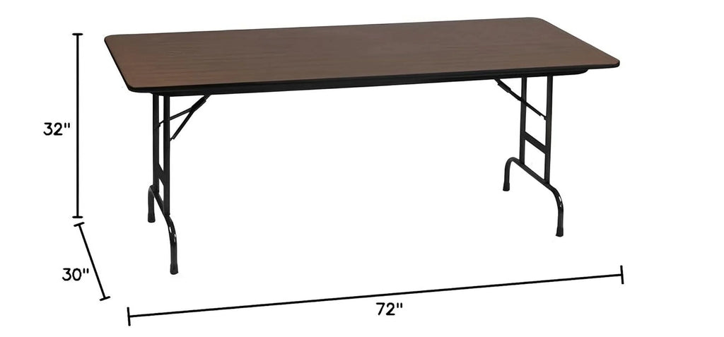 Adjustable Height Folding Table, 30" x 72", Walnut R594521