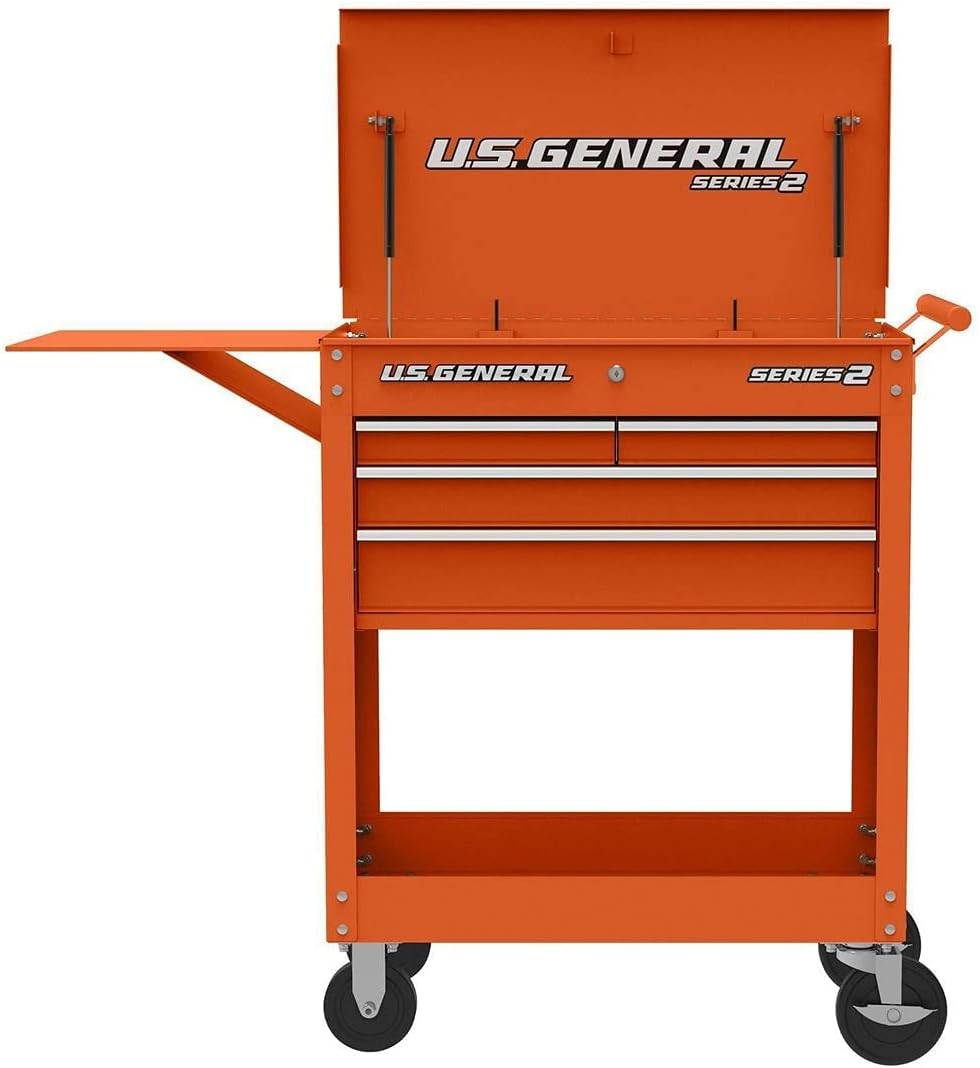 Orange Glossy 4 Drawer Roller Cart Tool Cabinet Storage Chest Y93114